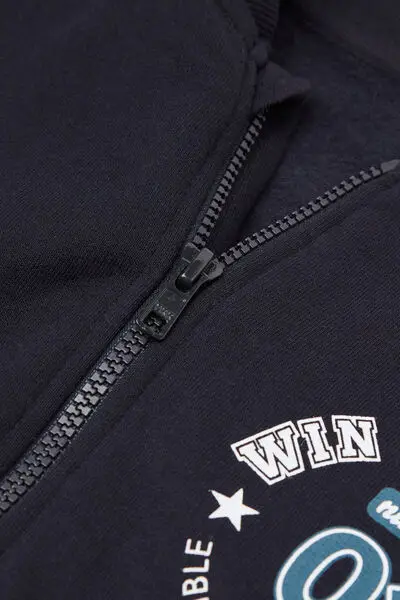 Felpa Pesante Zip Bimbi Unisex Unisex Blu miniatura 2