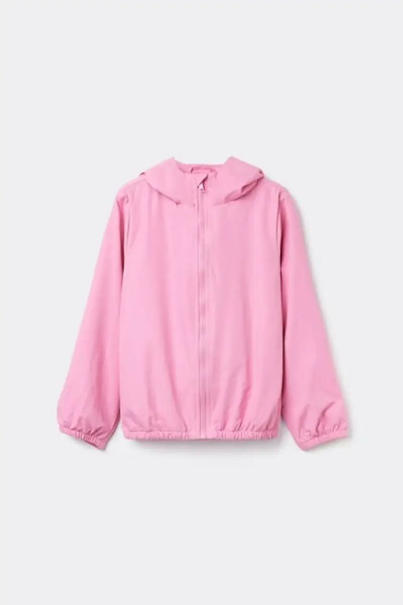Tezenis Giacca con Zip e Cappuccio in Tessuto Tecnico Bimbi Unisex Unisex Rosa Taglia 12-13