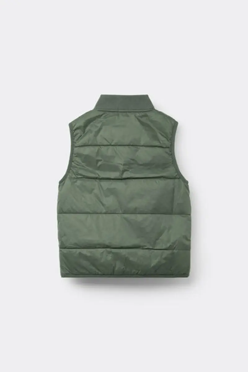 Tezenis Giubbino Smanicato Imbottito con Tasche e Zip Bimbi Unisex Unisex Verde Taglia 10-11 miniatura 2