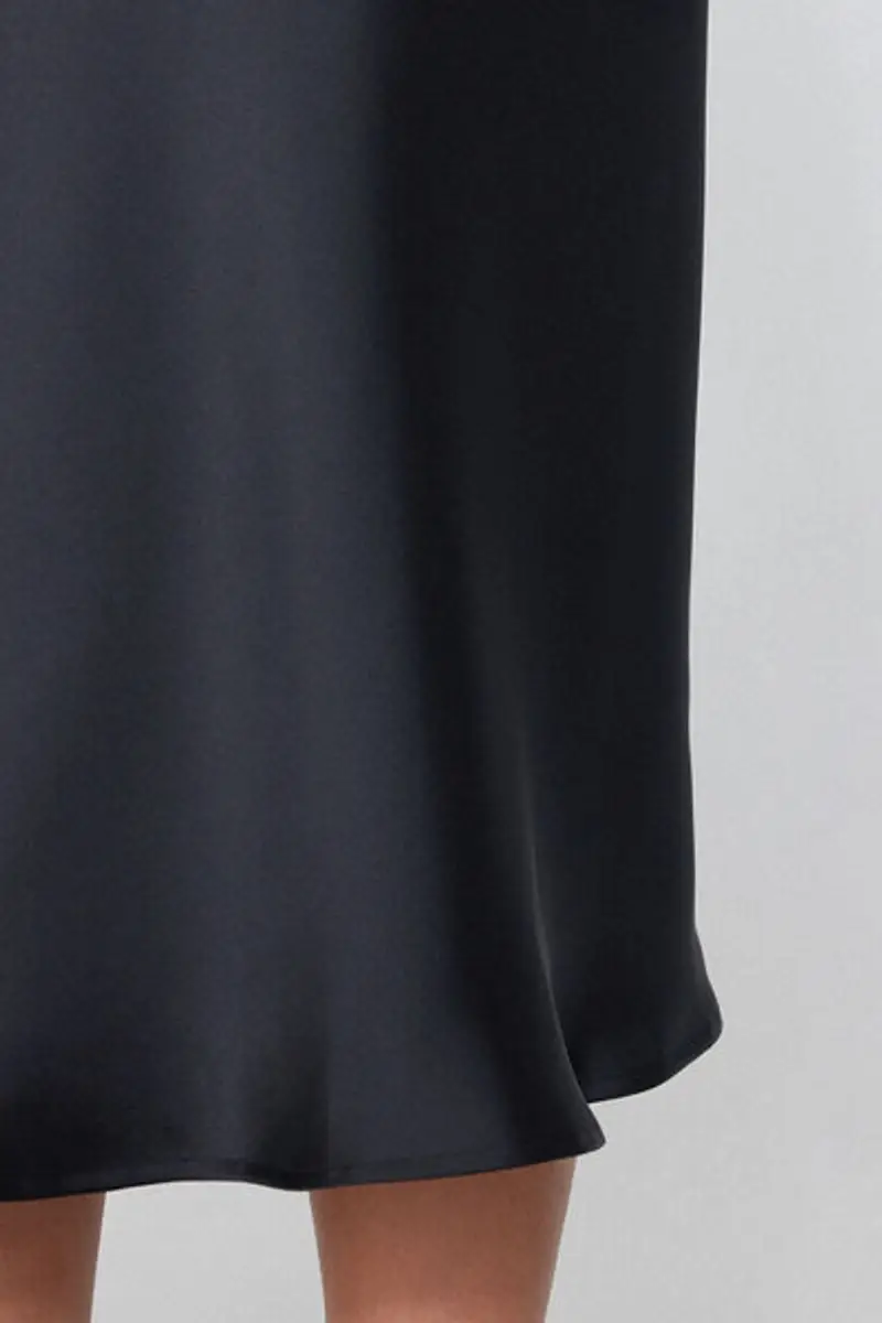 Tezenis Gonna in Raso Midi Donna Nero Taglia L miniatura 3