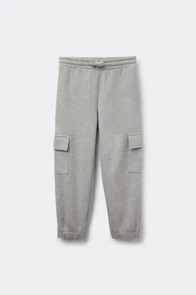 Jogger Cargo in Felpa Pesante Bimbo Bambino Grigio