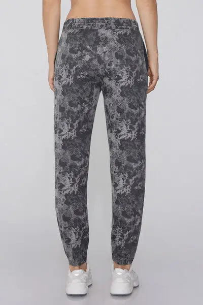 Jogger con Tasca a Filetto Donna Grigio miniatura 2