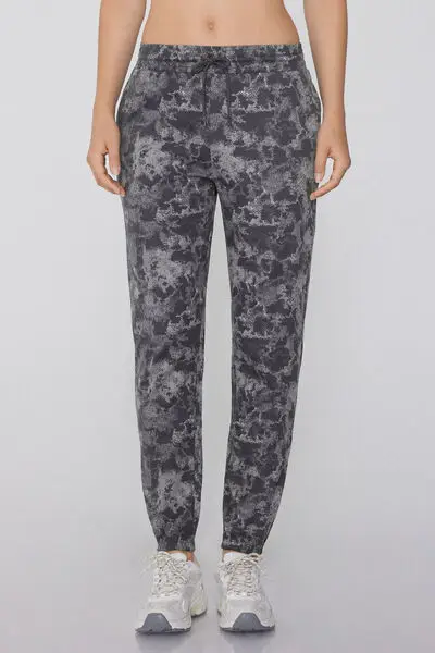 Jogger con Tasca a Filetto Donna Grigio