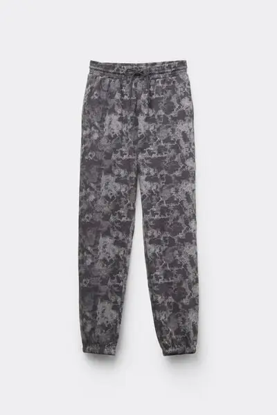 Jogger con Tasca a Filetto Donna Grigio miniatura 2