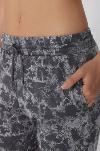 Jogger con Tasca a Filetto Donna Grigio miniatura 3