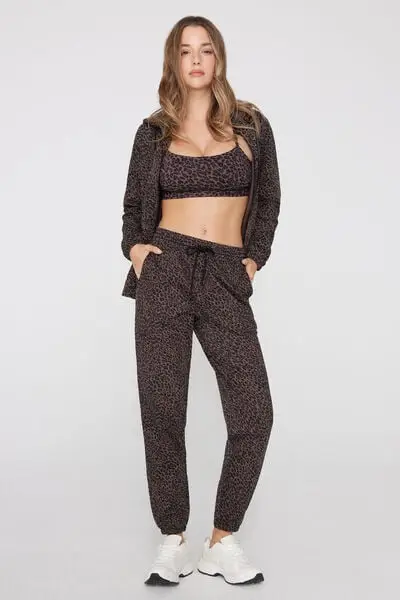 Tezenis Jogger Donna Marrone con Tasca a Filetto miniatura 3