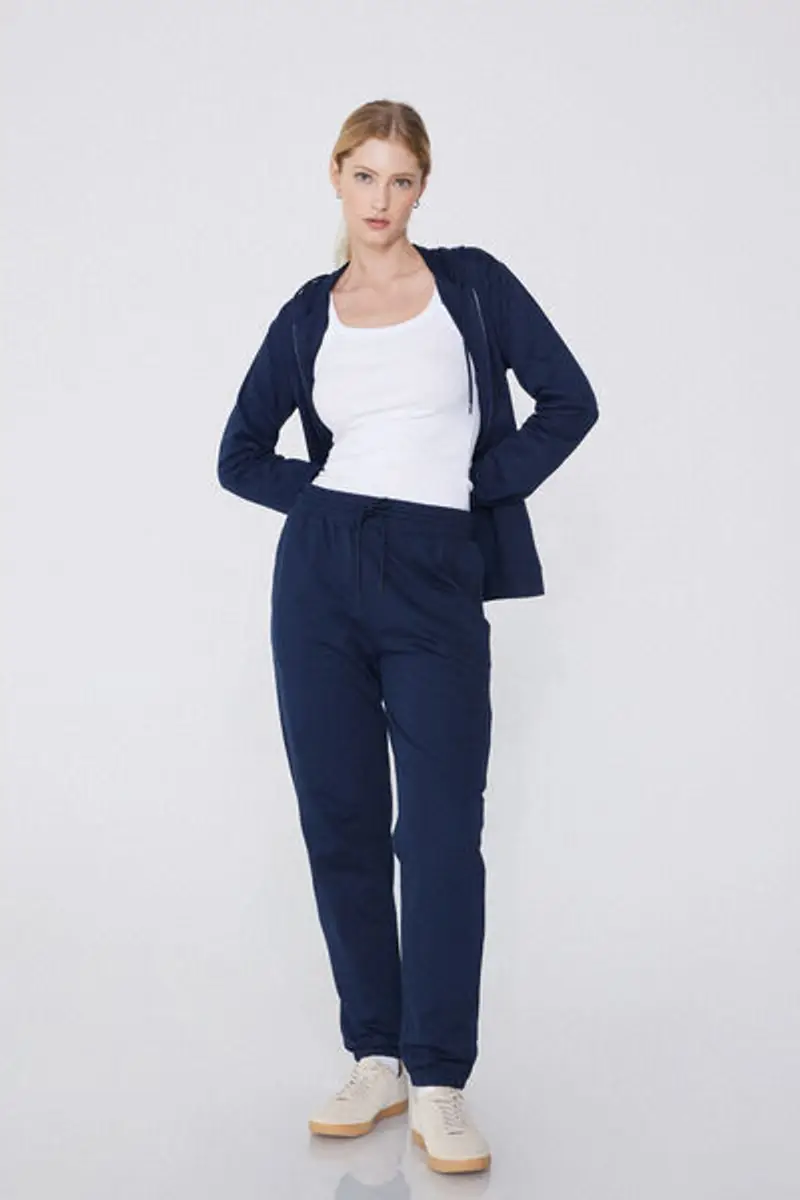 Tezenis Jogger con Tasche a Filetto e Coulisse Donna Blu Taglia L miniatura 2