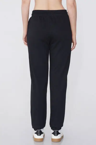 Jogger con Tasche a Filetto e Coulisse Donna Nero miniatura 2