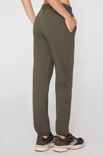 Jogger con Tasche a Filetto e Coulisse Donna Verde miniatura 2