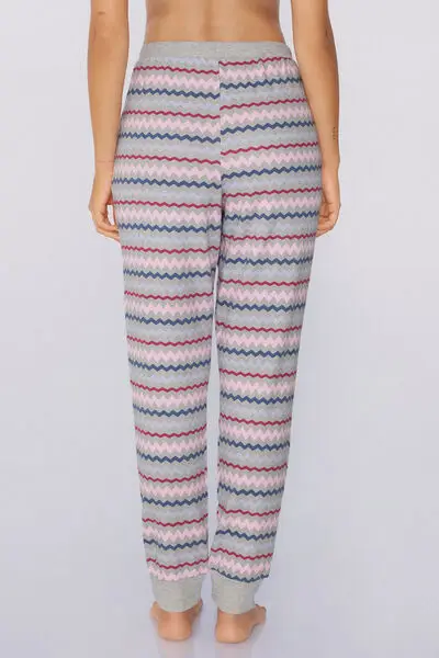 Jogger in Cotone Pesante Stampato Donna Grigio miniatura 2