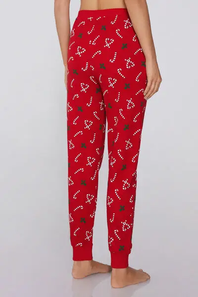 Jogger in Cotone Pesante Stampato Donna Stampa miniatura 2