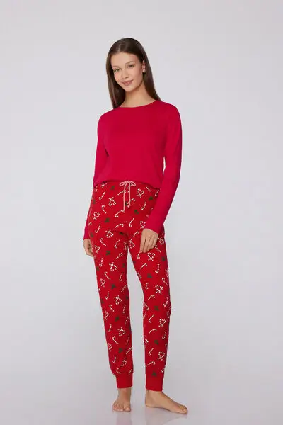 Jogger in Cotone Pesante Stampato Donna Stampa miniatura 3