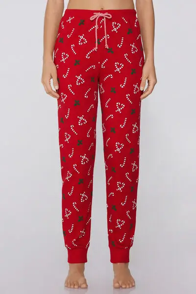 Jogger in Cotone Pesante Stampato Donna Stampa