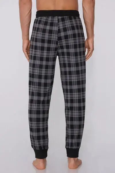 Jogger in Cotone Pesante Tasche Stampato Uomo Blu miniatura 2