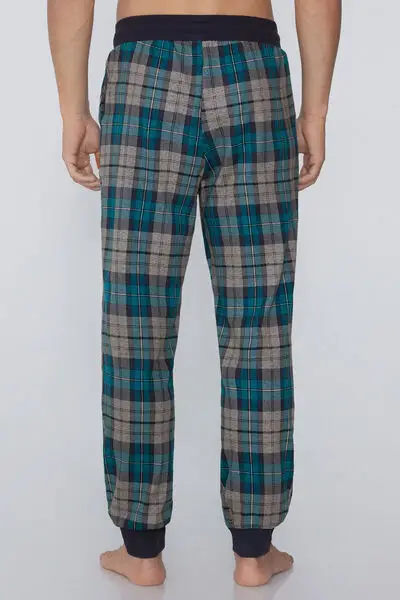 Jogger in Cotone Pesante Tasche Stampato Uomo Verde miniatura 2