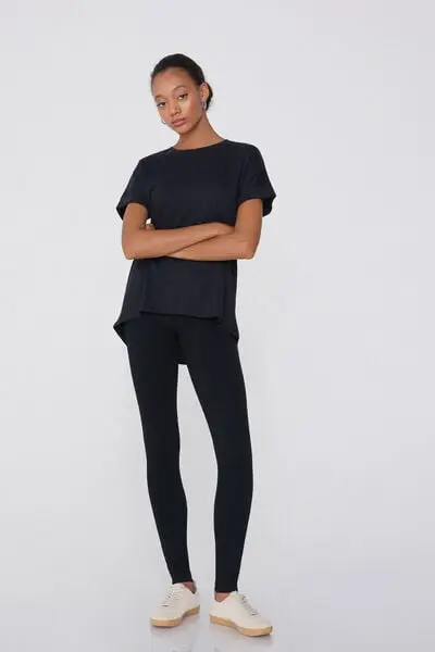 Leggings Basic Punto Milano Donna Nero