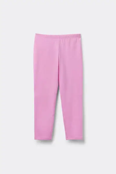 Leggings in Cotone Elasticizzato Bambina Rosa