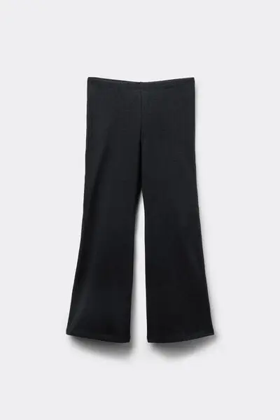 Leggings in Cotone Flare Bimba Bambina Nero