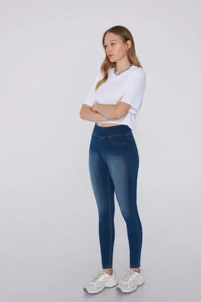 Tezenis Leggings Donna Denim 3936260 miniatura 3