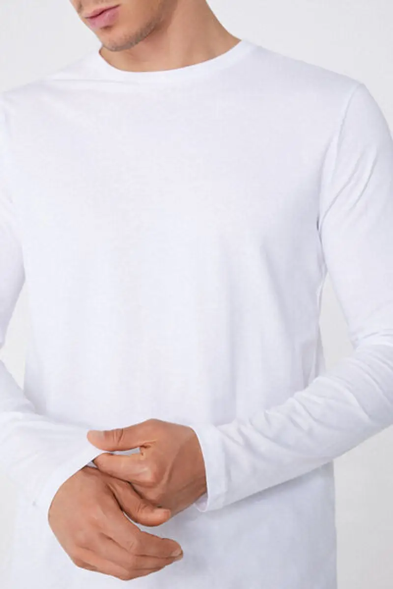 Tezenis Maglia 100% Cotone Girocollo Manica Lunga Uomo Bianco Taglia L miniatura 3