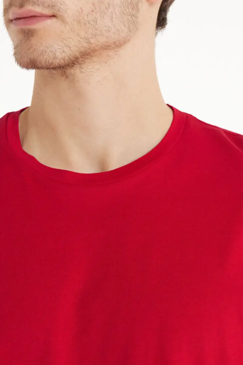 Tezenis Maglia 100% Cotone Girocollo Manica Lunga Uomo Rosso Taglia L miniatura 3