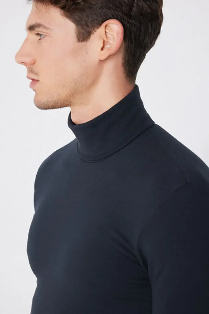 Tezenis Maglia Collo Alto in Cotone Termico con Manica Lunga Uomo Blu Taglia L miniatura 3