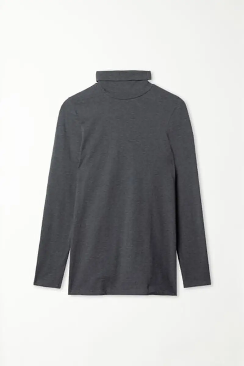 Tezenis Maglia Collo Alto in Cotone Termico con Manica Lunga Uomo Grigio Taglia M