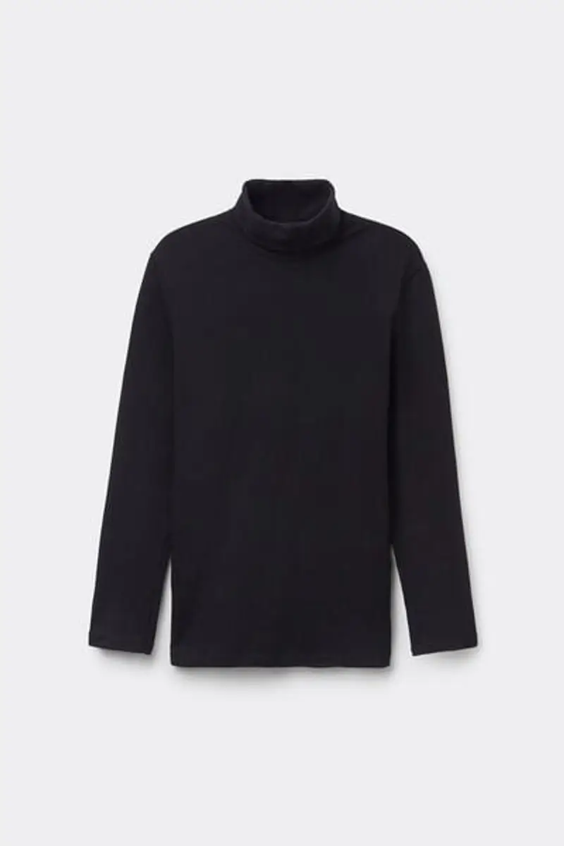 Tezenis Maglia Collo Alto in Cotone Termico con Manica Lunga Uomo Nero Taglia M