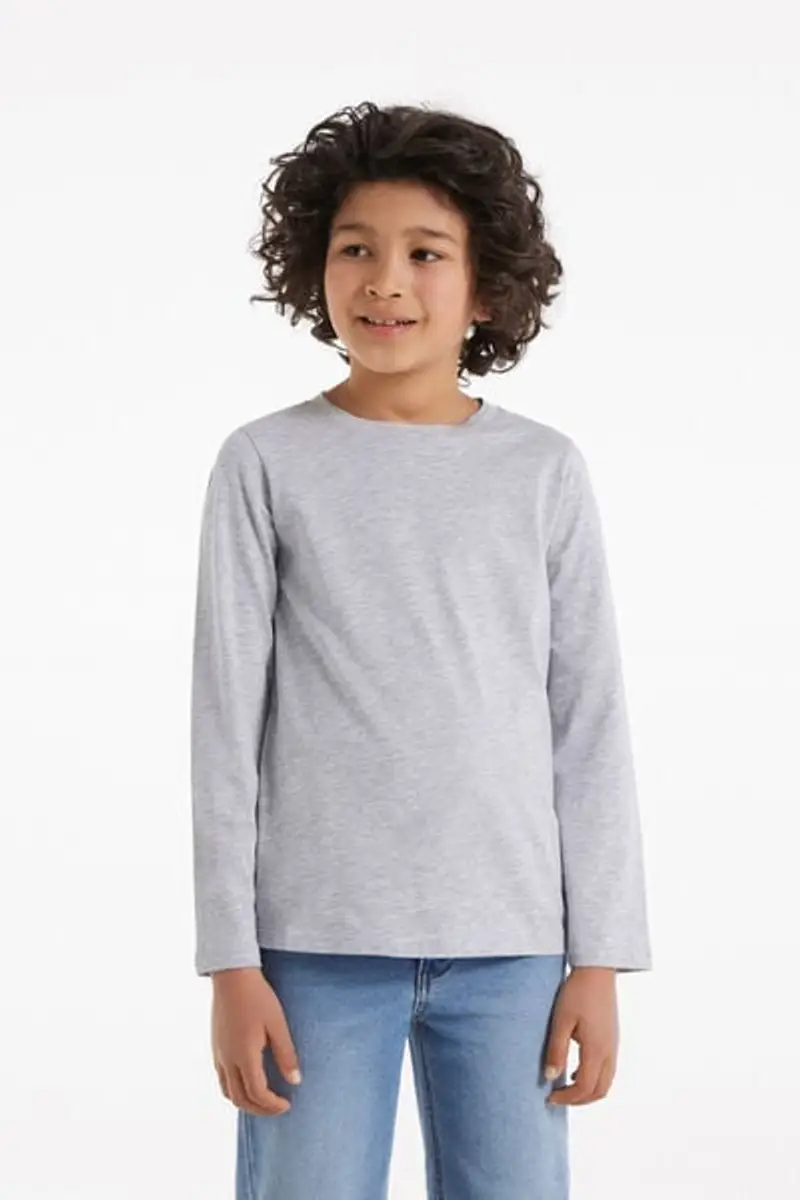 Tezenis Maglia Cotone Manica Lunga Bambini Unisex Unisex Grigio Taglia 10-11