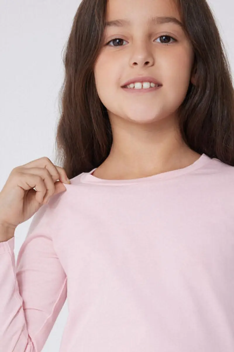 Tezenis Maglia Cotone Manica Lunga Bambini Unisex Unisex Rosa Taglia 10-11 miniatura 3