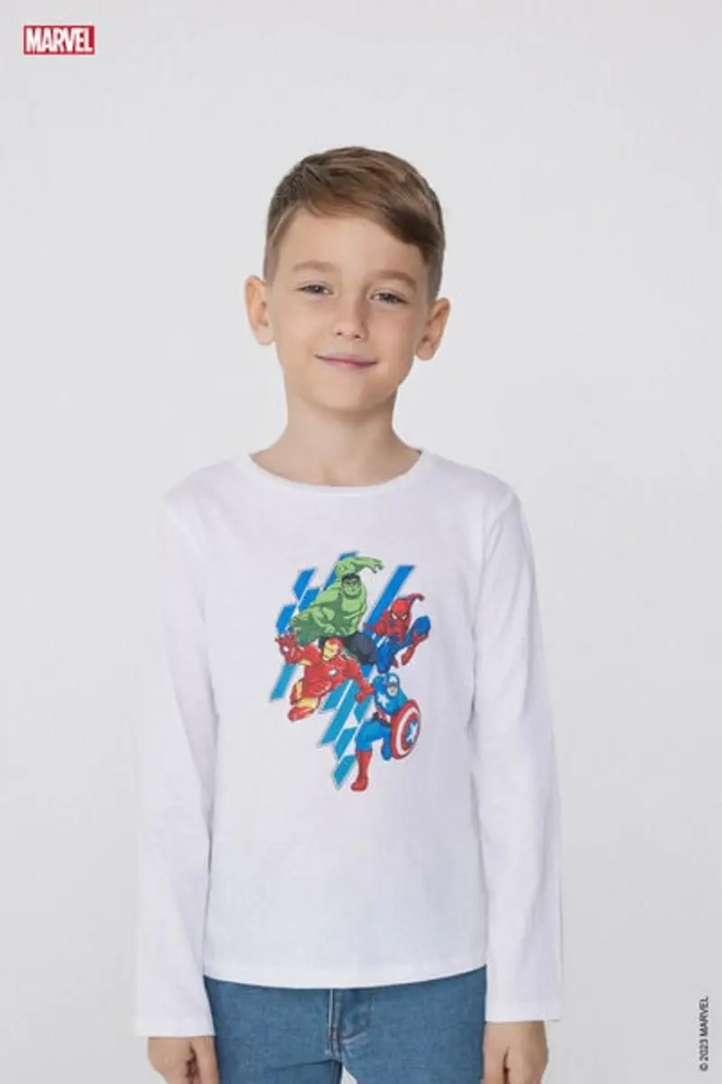 Tezenis Maglia Cotone Manica Lunga Stampa Avengers Bambino Stampa Taglia 10-11