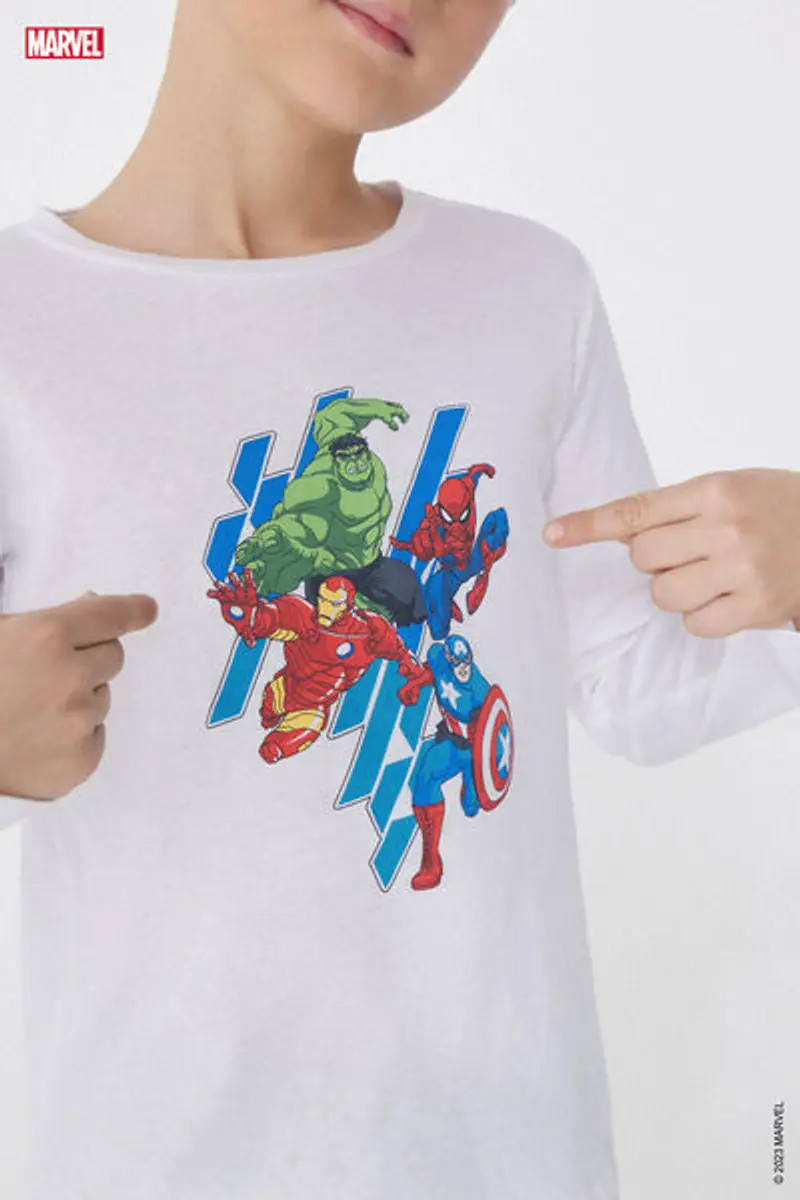 Tezenis Maglia Cotone Manica Lunga Stampa Avengers Bambino Stampa Taglia 10-11 miniatura 3