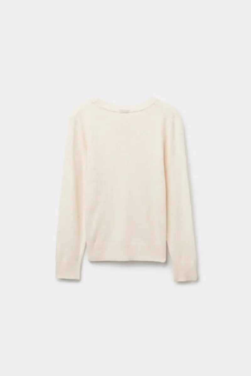 Tezenis Maglia Girocollo con Lana Bimbi Unisex Unisex Avorio Taglia 10-11 miniatura 3