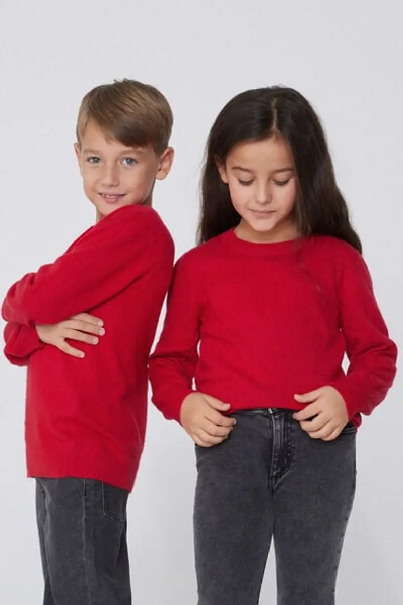 Tezenis Maglia Girocollo con Lana Bimbi Unisex Unisex Rosso Taglia 10-11