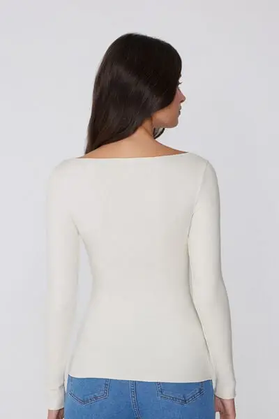 Maglia Manica Lunga Barchetta Invisible Therm Donna Bianco miniatura 2