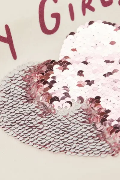 Maglia Manica Lunga Bimba Cotone Stampata Bambina Avorio miniatura 3