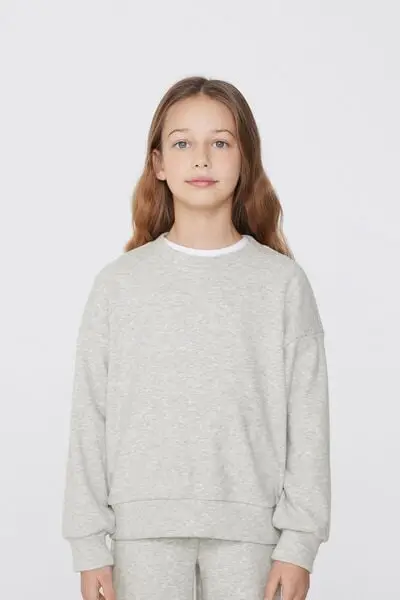 Maglia Manica Lunga Bimba Warm Touch Bambina Grigio Chiaro