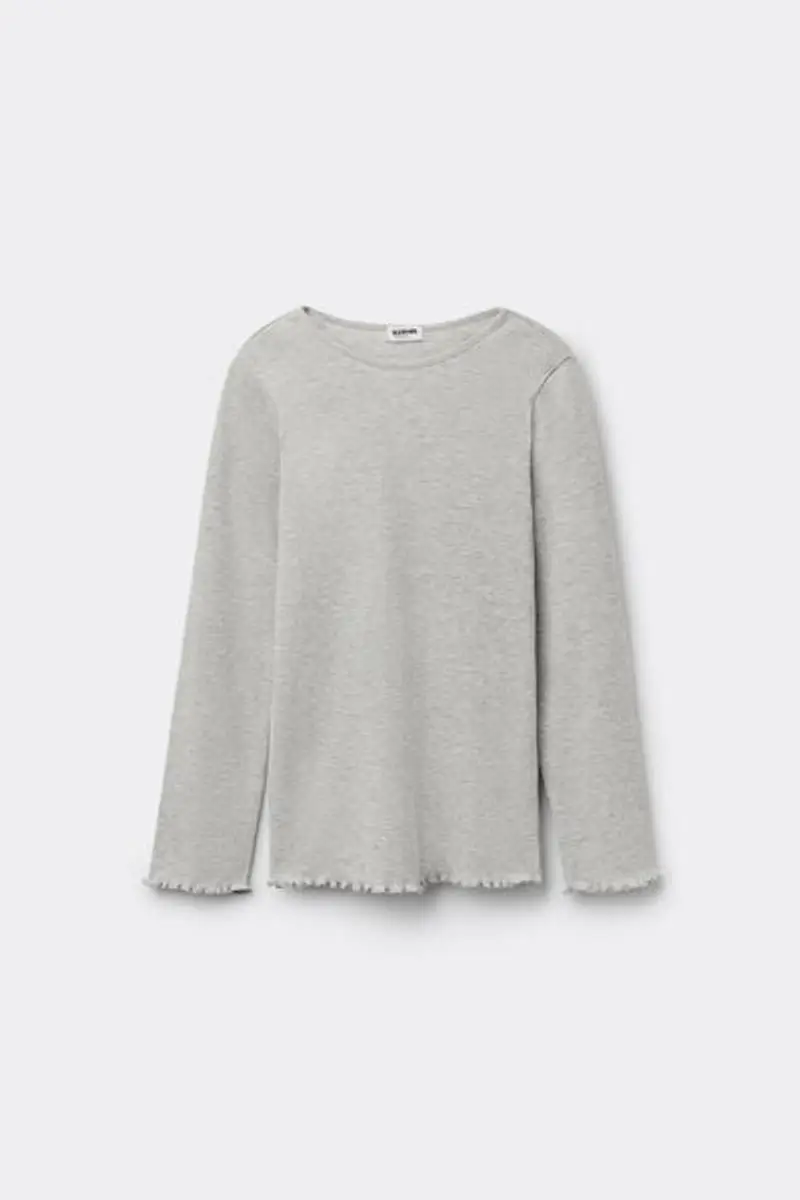 Tezenis Maglia Manica Lunga Costina Punto Bambola Girocollo Bimba Bambina Grigio Taglia 12-13