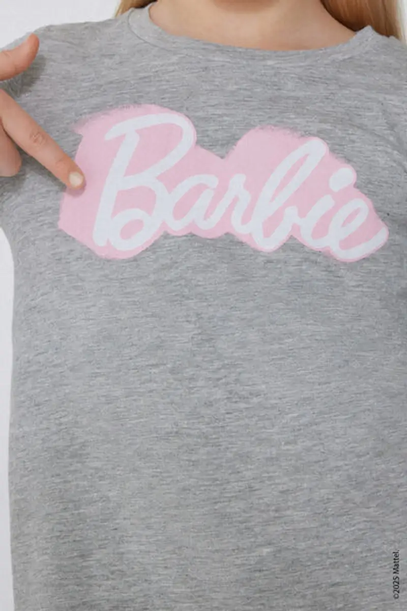 Tezenis Maglia Manica Lunga Cotone con Stampa Barbie Bimba Bambina Grigio Taglia 10-11 miniatura 3