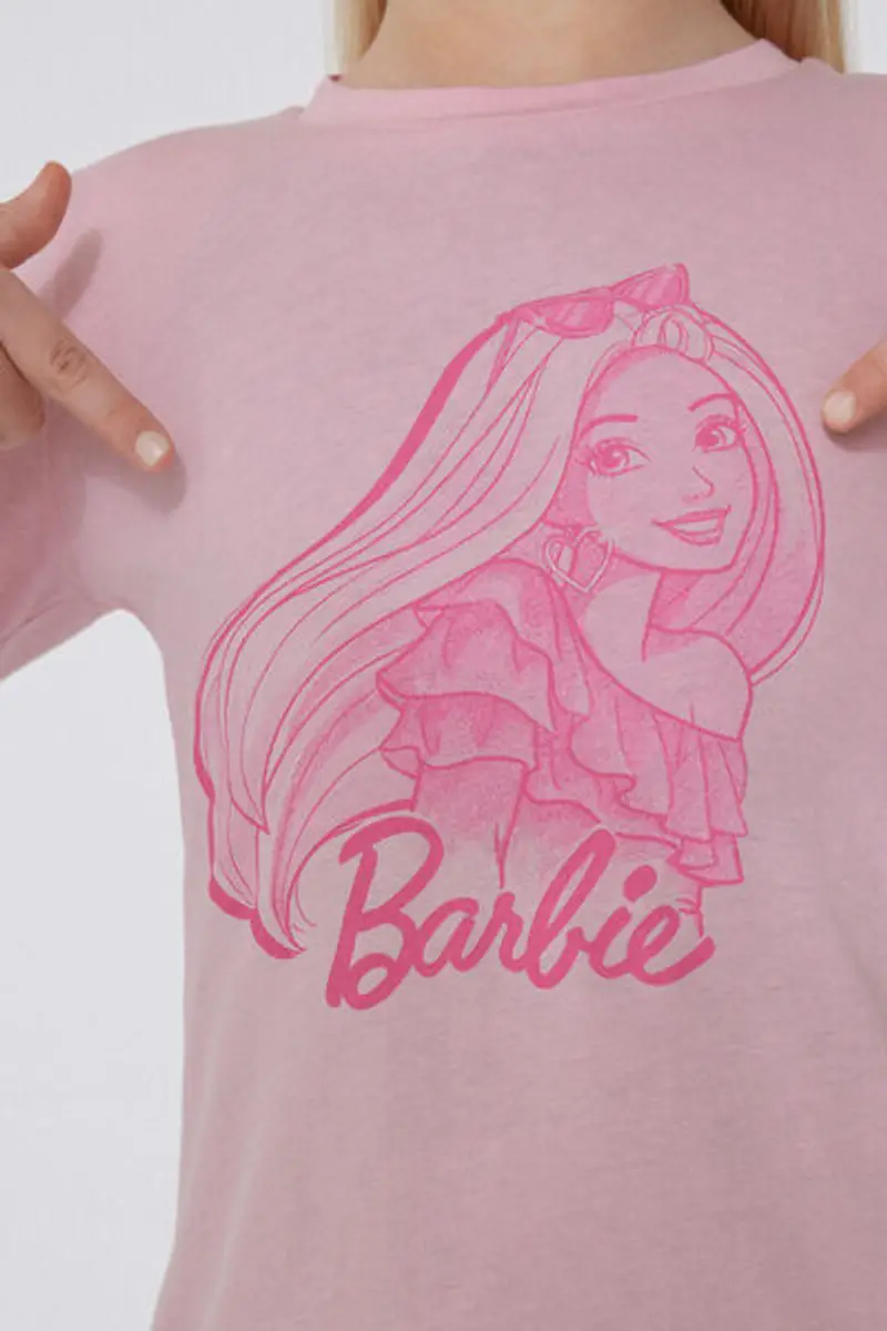 Tezenis Maglia Manica Lunga Cotone con Stampa Barbie Bimba Bambina Rosa Taglia 10-11 miniatura 3
