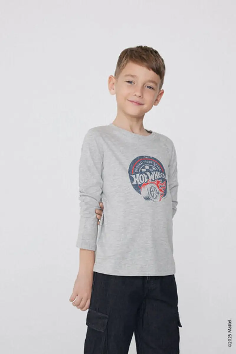 Tezenis Maglia Manica Lunga Cotone con Stampa Hot Wheels Bimbo Bambino Grigio Taglia 10-11 miniatura 2