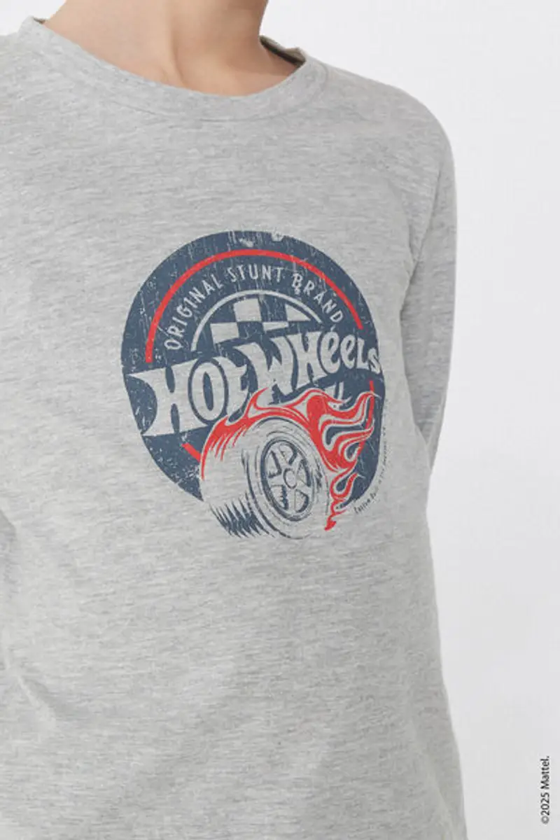 Tezenis Maglia Manica Lunga Cotone con Stampa Hot Wheels Bimbo Bambino Grigio Taglia 10-11 miniatura 3