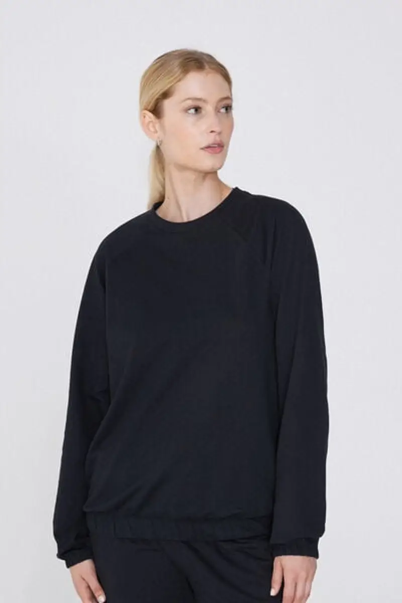 Tezenis Maglia Manica Lunga Girocollo con Polsini Donna Nero Taglia L