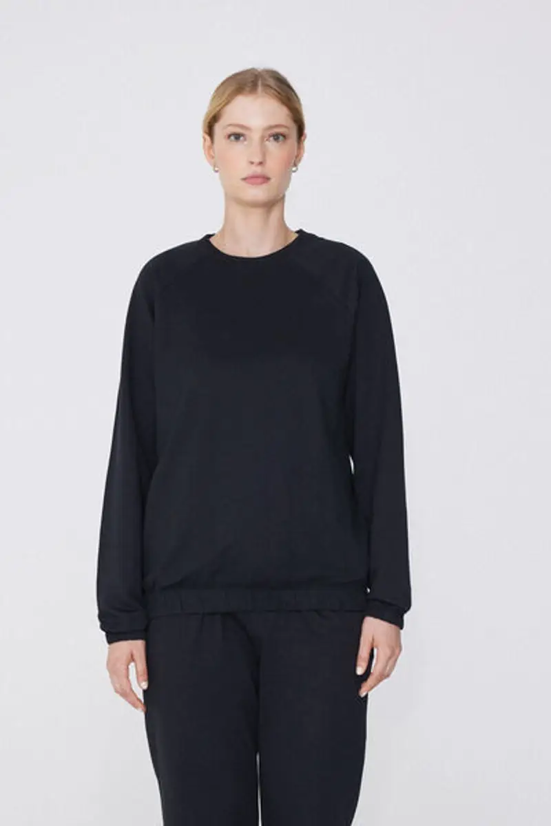 Tezenis Maglia Manica Lunga Girocollo con Polsini Donna Nero Taglia L miniatura 3