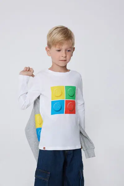 Maglia Manica Lunga Girocollo Cotone Lego Bambino Stampa miniatura 3