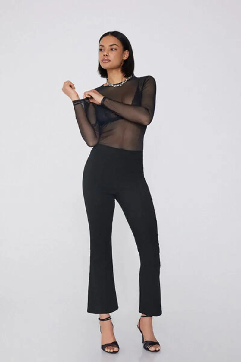 Tezenis Maglia Manica Lunga Girocollo in Tulle Donna Nero Taglia M miniatura 2