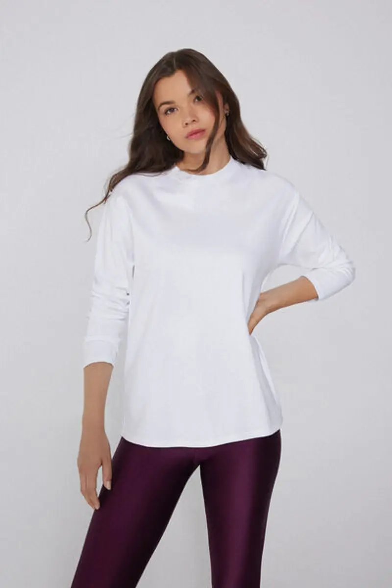 Tezenis Maglia Maniche Lunghe Girocollo 100% Cotone Pesantezza Media Donna Bianco Taglia L miniatura 2
