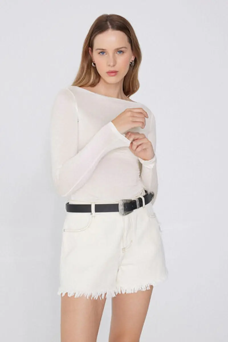 Tezenis Maglia Maniche Lunghe Scollo Barchetta Viscosa Donna Bianco Taglia L miniatura 2