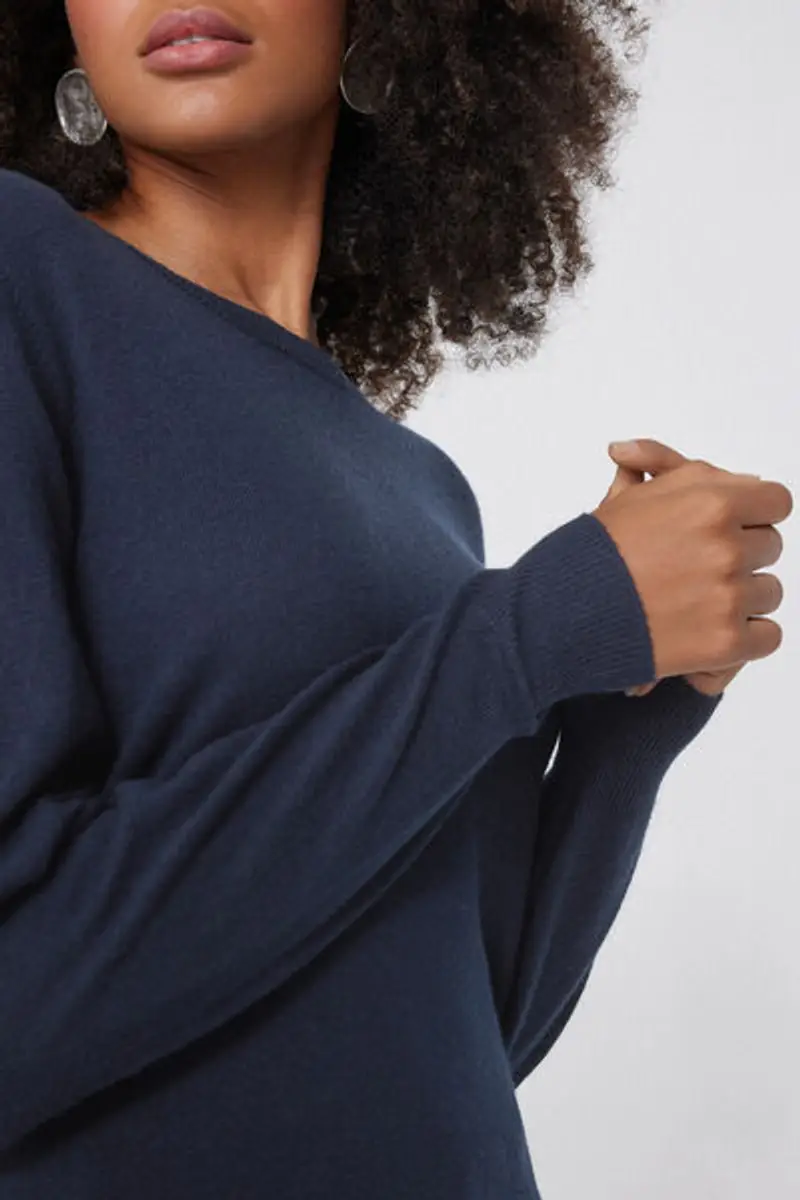 Tezenis Maglia Pesante Manica Lunga Girocollo con Lana Donna Blu Taglia L miniatura 3