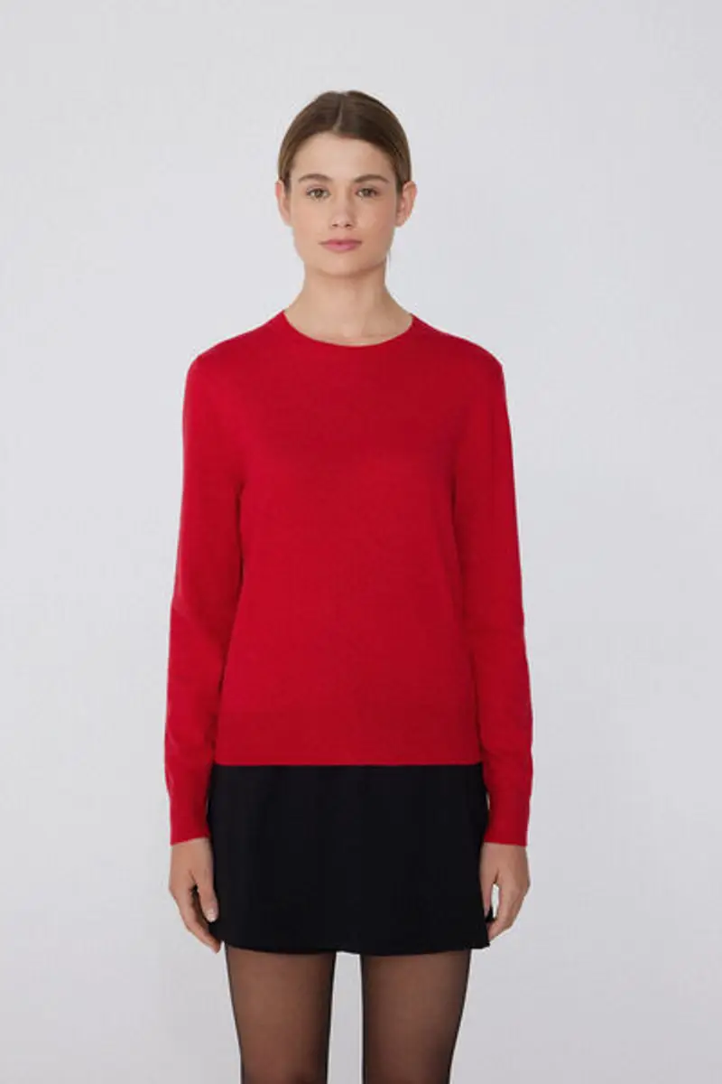 Tezenis Maglia Pesante Manica Lunga Girocollo con Lana Donna Rosso Taglia L miniatura 3